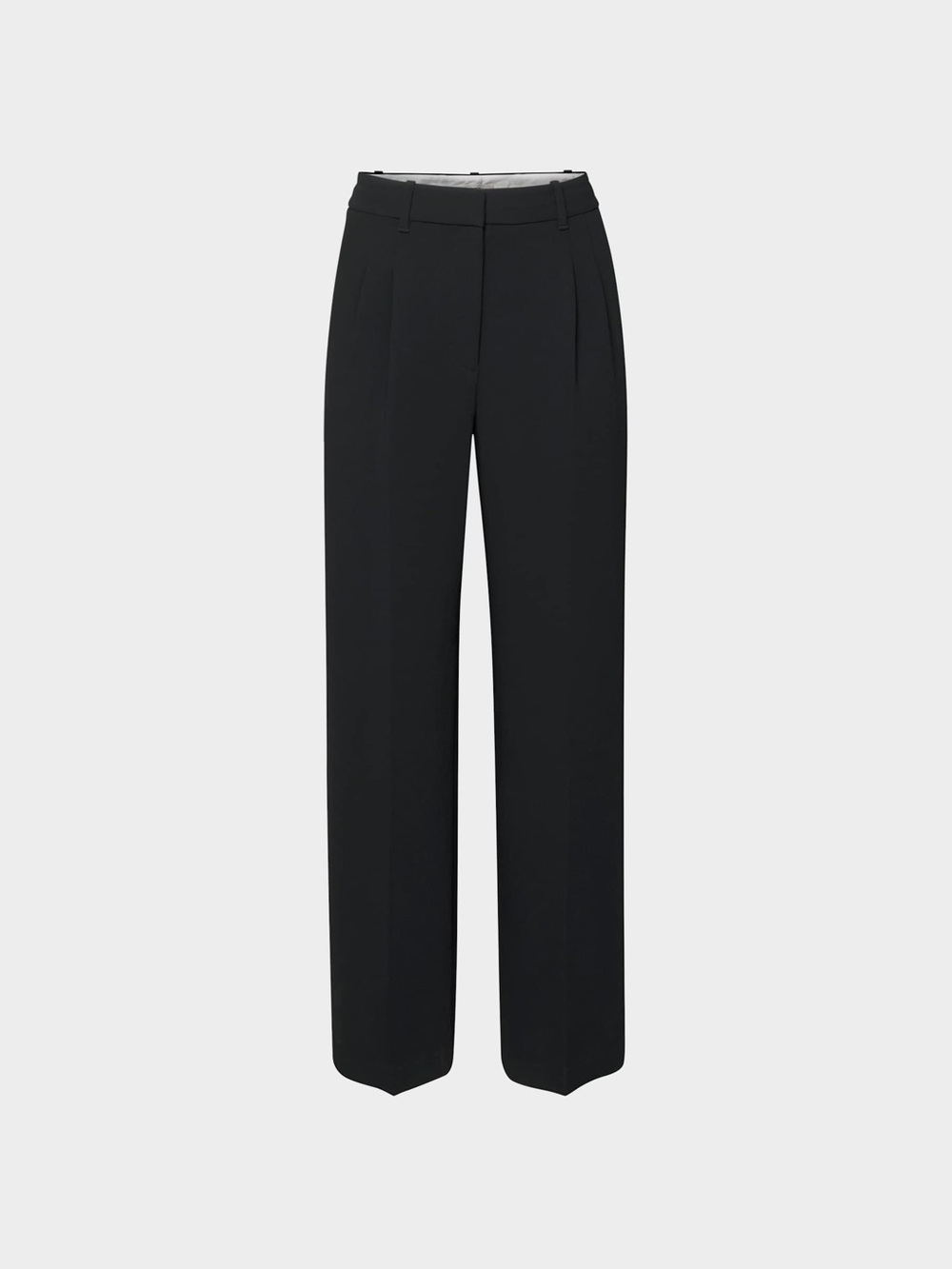 Aritzia The Effortless Pant Crepette Tailored Trouser Bottoms Wide Leg Black